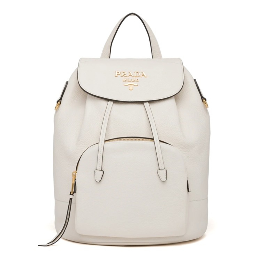 Prada Backpack In White Grained Calfskin IAMBS241922 Outlet Sales