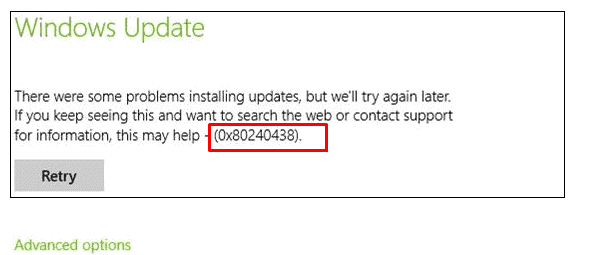 Troubleshooting Error Code 0x80240438 in Windows